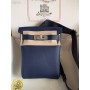 Hermes HAC A DOS PM Backpack Togo Leather Palladium Hardware Blue