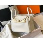 Hermes Lindy 26CM 30CM Bag Togo Leather White