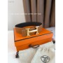 Hermes Men Reversible Epsom Leather Belt 38mm Brown