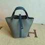 Hermes Picotin Lock 18 Bag Blue Gray Clemence Palladium Hardware