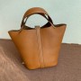 Hermes Picotin Lock 18 Bag Brown Clemence Palladium Hardware