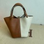 Hermes Picotin Lock 18 Bag Gray Brown Clemence Palladium Hardware