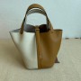 Hermes Picotin Lock 18 Bag White Brown Clemence Palladium Hardware
