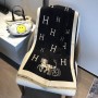 Hermes Women H Pattern Scarf Wraps Black