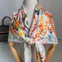 Hermes Women Scarf Wraps Square Shawl Ferris Wheel Pattern