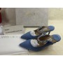 Jimmy Choo Bing 65mm Suede Mules Crystal Strap Blue
