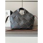 Loewe Small Surplus Leather Woven Basket Bag Calfskin Black