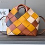 Loewe Small Surplus Leather Woven Basket Bag Calfskin Colorful