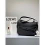 Loewe Strap Messenger Leather Bag Black