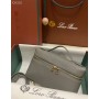 Loro Piana Extra Pocket L19 Pouch Calfskin Light Grey
