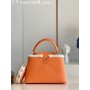 Louis Vuitton Capucines Medium Structured Crossbody Satchels Orange