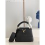 Louis Vuitton Capucines Structured Crossbody Satchels Black