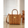 MCM M-Veritas Coated-Canvas Mini Bag Brown