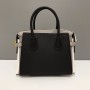 Michael Kors Mercer Belted Pebble Leather Satchel Bag Black White