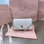Miu Miu 5BP079 Miu Crystal Mini Bag Nappa and Crystals White