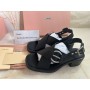 Miu Miu Bleached Leather Sandals 50mm Black