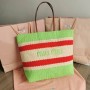 Miu Miu Crochet Tote Bag 5BG228 Green