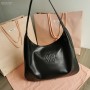 Miu Miu Hobo Leather Shoulder Bag Black