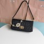 Miu Miu Iconic Crystal Cloqué Nappa Leather Bag Black
