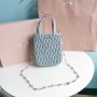 Miu Miu Matelassé Nappa Leather Handbag 5BA220 Blue