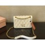 Miu Miu Matelasse Leather Chain Bag White