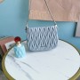 Miu Miu Sassy Matelassé Nappa Leather Handbag Blue