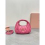 Miu Miu Wander Matelassé Nappa Leather Hobo Mini-Bag Rose Pink