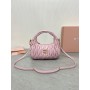Miu Miu Wander Matelassé Nappa Leather Mini Hobo Bag Pink