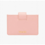 Prada 1mc211 Leather Credit Card Holder In Pink