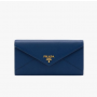 Prada 1MH037 Leather Wallet In Navy Blue