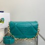 Prada Padded Nappa Leather Shoulder Bag Blue 1BD306