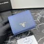 Prada Saffiano Leather Wallet Dark Blue