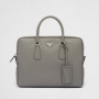 Prada Saffiano Leather Work Bag Marble Gray