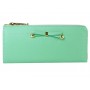 Prada Saffiano Zipper Wallet With Bow Detail Light Green