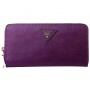 Prada Saffiano Zippy Wallet Triangle Logo Purple
