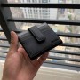 Prada Vitello Grain Leather Card Holder 2MC049 Black Gray