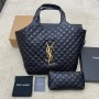 Saint Laurent Icare Maxi Shopping Bag In Quilted Lambskin Black