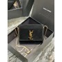 Saint Laurent Kate Box Chain Bag 18cm Gold Velvet Leather Black