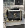 Saint Laurent Kate Reversible Chain Bag Suede and Crocodile Embossed Black