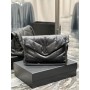 Saint Laurent Puffer Large Chain Bag Quilted Lambskin All Black