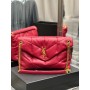 Saint Laurent Puffer Large Shoulder Bag Red Gold Hardware