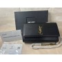 Saint Laurent Medium Kate Chain Bag In Grained Leather Black Gold