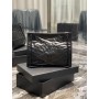 Saint Laurent Niki Medium Vintage Pleated Leather Shopping Bag All Black