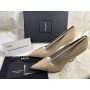 Saint Laurent Opyum Pumps 105mm In Patent Leather with Gold Heel Apricot