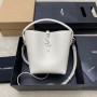 Saint Laurent Small Le 37 In Shiny Leather White