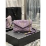 Saint Laurent Small Loulou Puffer Chain Bag Denim Purple 23CM