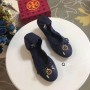 Tory Burch Bow Logo Charm Ballet Flats Black