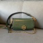 Tory Burch Britten Embossed Convertible Crossbody Green