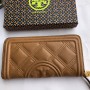 Tory Burch Fleming Soft Zip Continental Wallet Brown