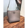 Tory Burch Mcgraw Hobo Bucket Bag Gray